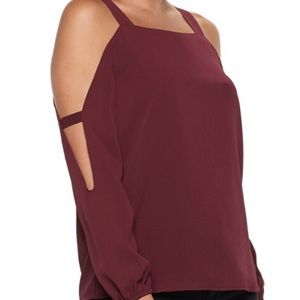 Juicy Couture long sleeve cold shoulder top, xs